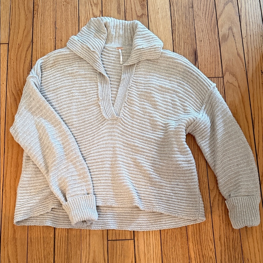 Free People Ribbed Collared Sweater - Picture 1 of 3